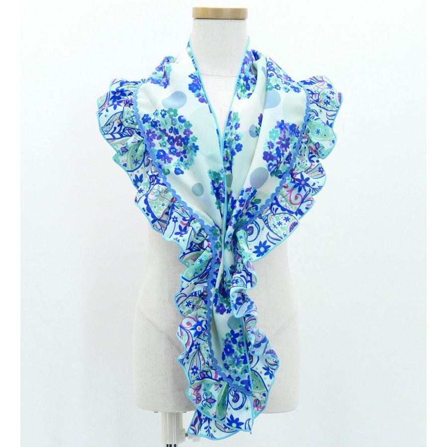 キッズ フラメンコ ピキージョ・エプロンセット 花柄×水玉 ブルー×ホワイト S-Lサイズ PAp-9 |  | 04