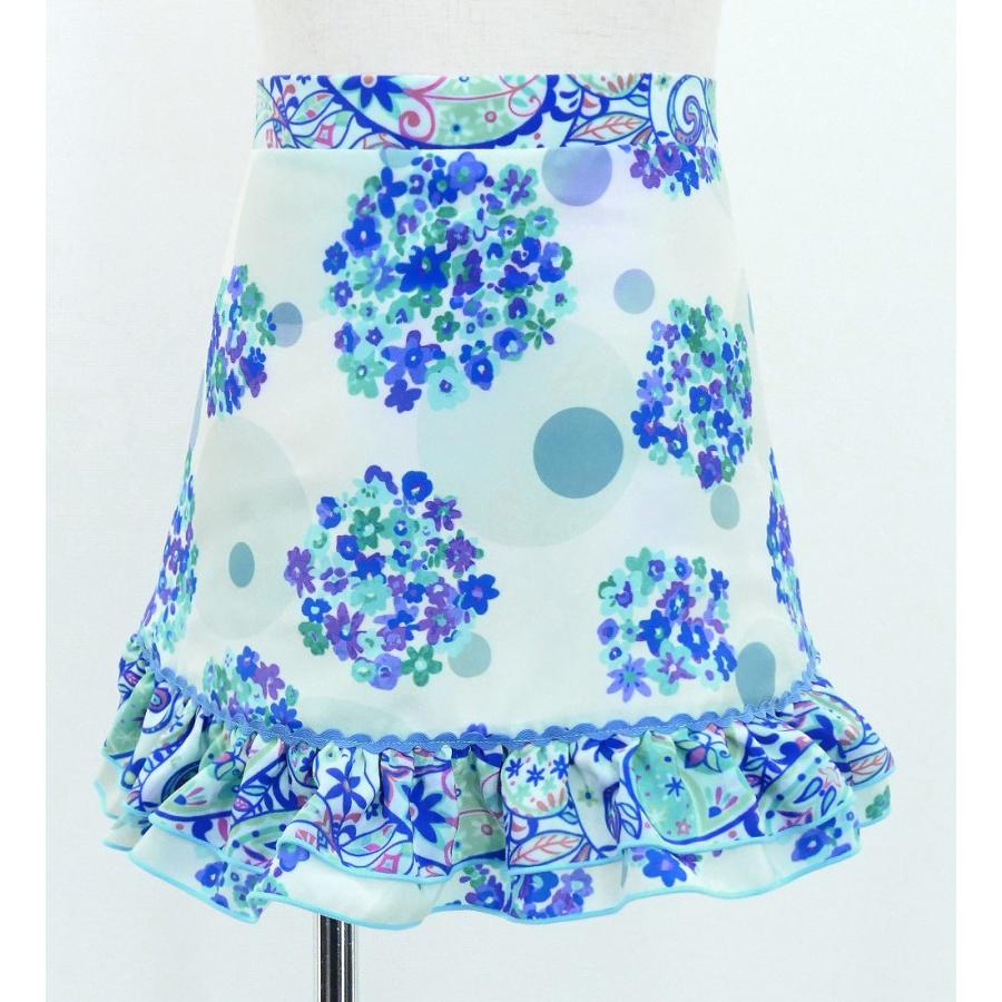 キッズ フラメンコ ピキージョ・エプロンセット 花柄×水玉 ブルー×ホワイト S-Lサイズ PAp-9 |  | 06