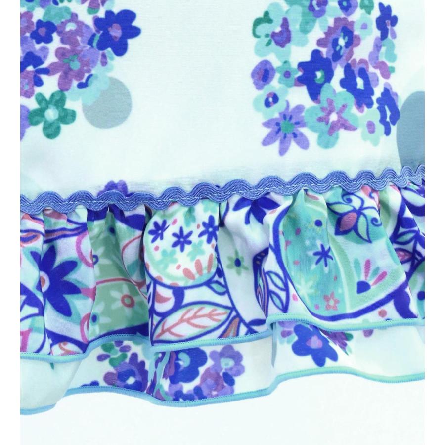 キッズ フラメンコ ピキージョ・エプロンセット 花柄×水玉 ブルー×ホワイト S-Lサイズ PAp-9 |  | 07