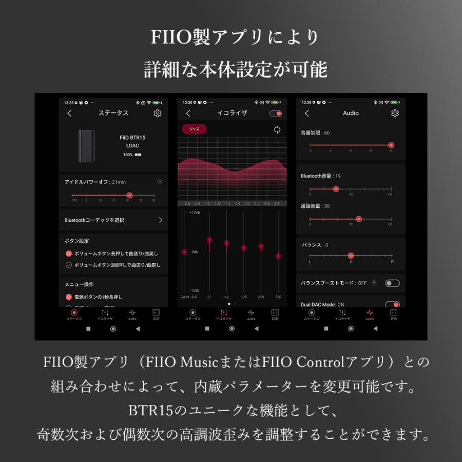 FIIO Bluetooth レシーバー ワイヤレス BTR15 左右独立構成 USB DAC オーディオ LDAC フィーオ｜emilaidirect｜09