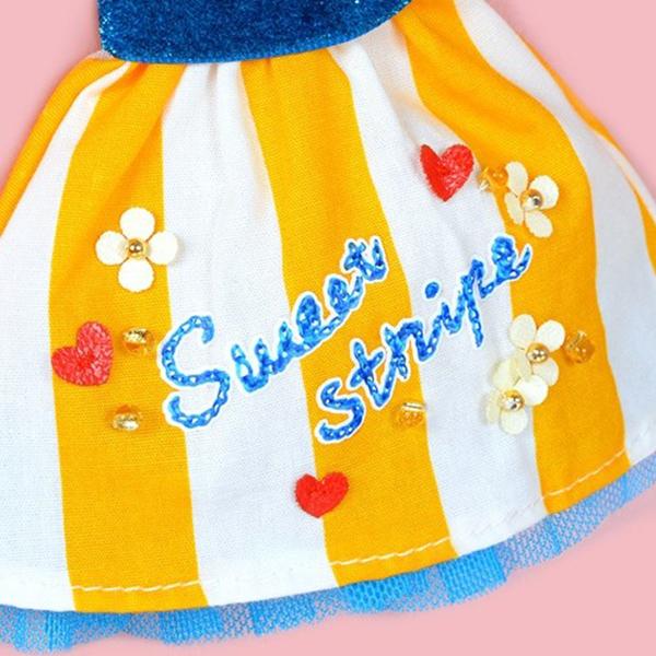 Dear Darling sandy ストライプワンピースセット イエロー (ネオブライスサイズ)メール便可 ブライス アウトフィット_2