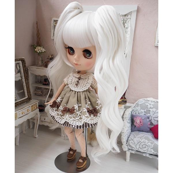 ブライス（Blythe） ネオブライス ウィッグ 姫バングツーテール スノー