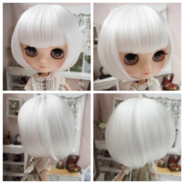 ブライス（Blythe） ネオブライス ウィッグ 姫バングツーテール スノー