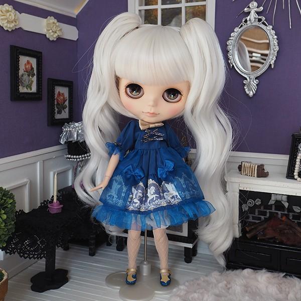 ブライス（Blythe） ネオブライス ウィッグ 姫バングツーテール スノー