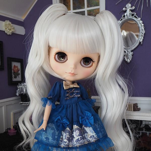 ブライス（Blythe） ネオブライス ウィッグ 姫バングツーテール スノー