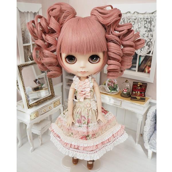 ブライス ウィッグ モヘアウィッグ 海外作家 ピンクラベンダー くるん ブライス（Blythe） ネオブライス ウィッグ 姫バング ドリィスパイラル