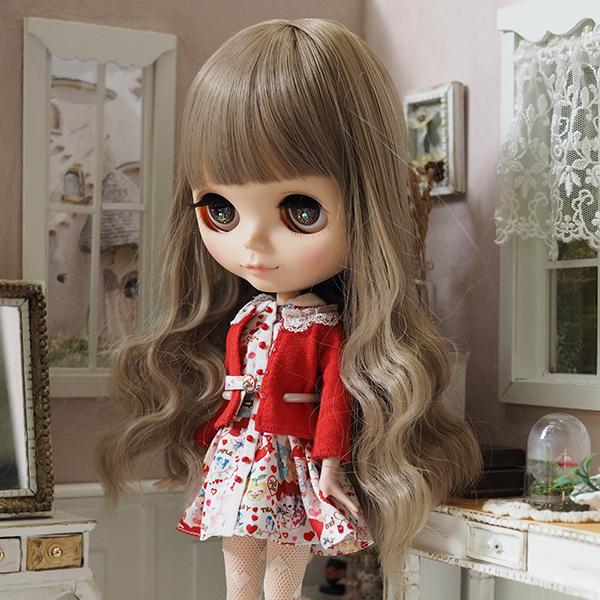 No.38✩.*˚セミオーダー/カーリーヘア/ネオブライスサイズ ブライス（Blythe） ネオブライス ウィッグ ミディアムフェミウェーブ