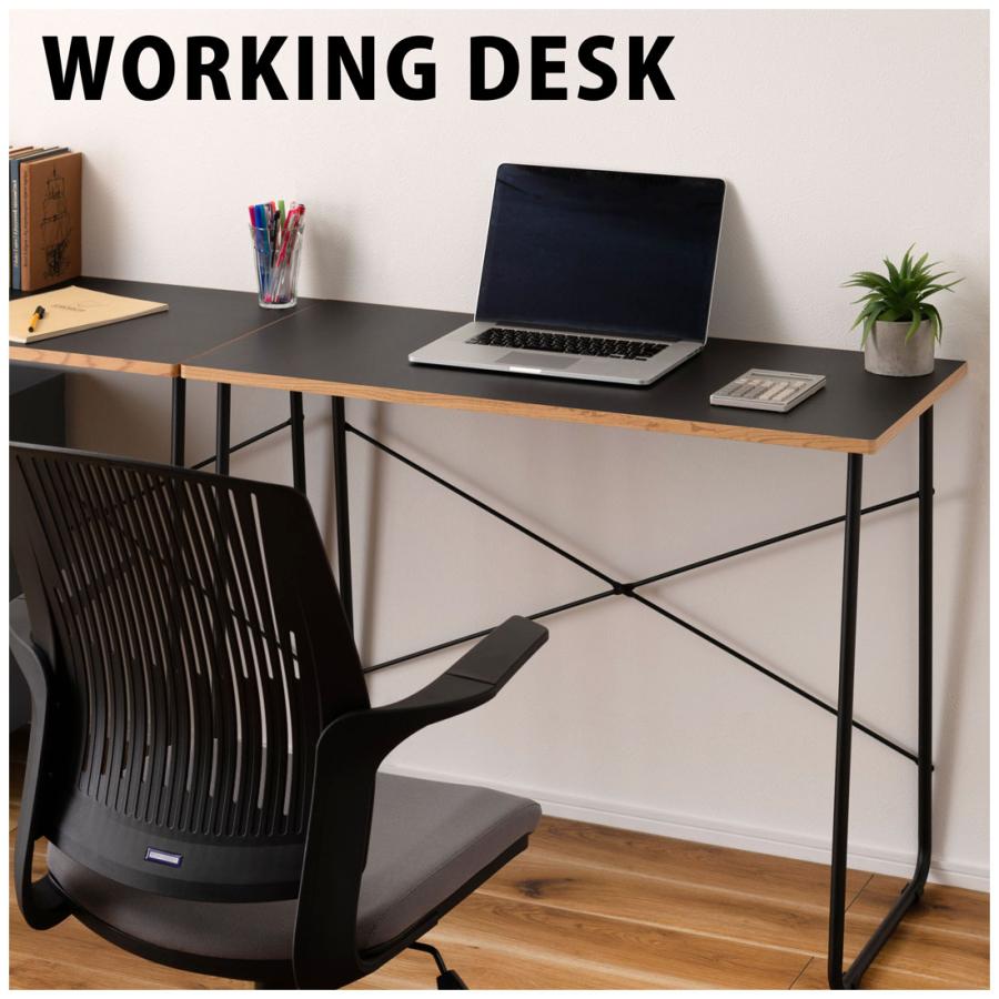 東谷 END402 デスク 机 テーブル つくえ シンプル おしゃれ モノトーン すっきり 在宅ワーク 仕事用 作業用 ブラック 組立式