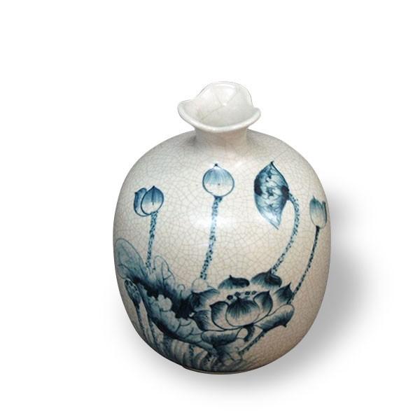 雑貨セール開催中】花瓶 バッチャン焼 蓮 小 ベトナム 雑貨 アジア