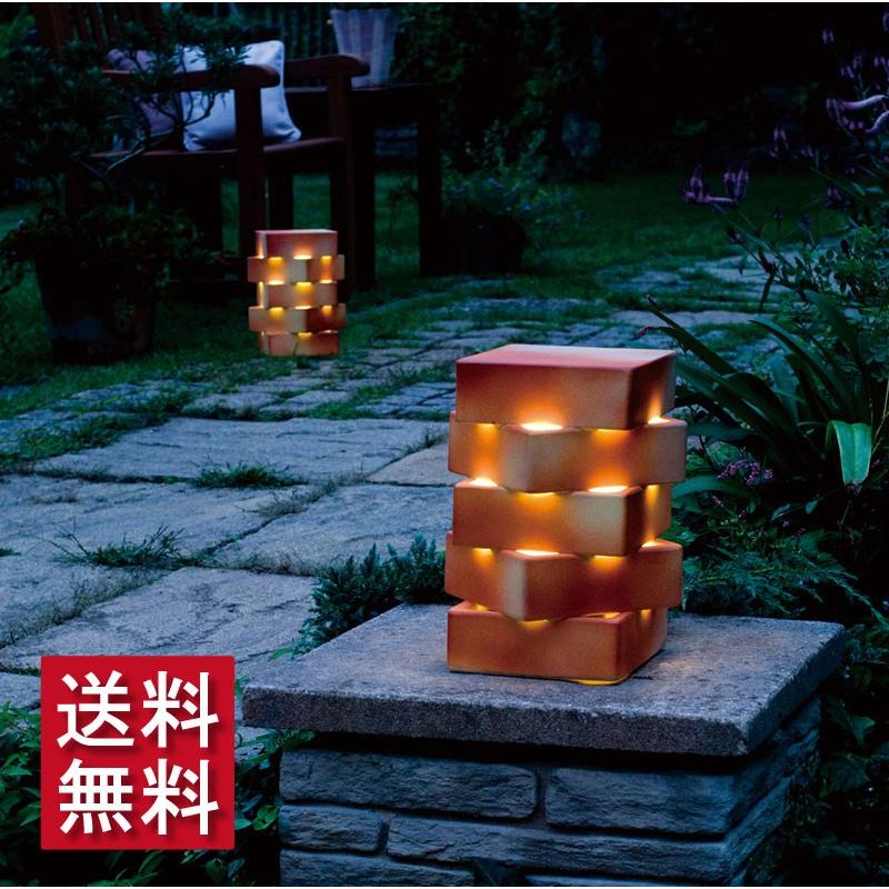 信楽のあかり 素焼 5型 ガーデンライト LED 庭 外灯 屋外 灯篭