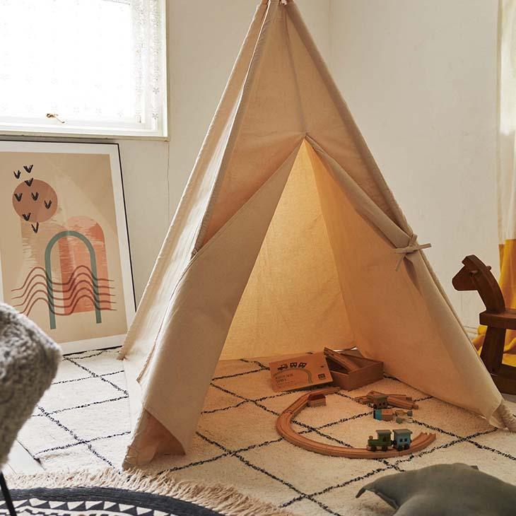 東谷 ティピーテント キッズテント おしゃれ 子供 折りたたみ 組立簡単