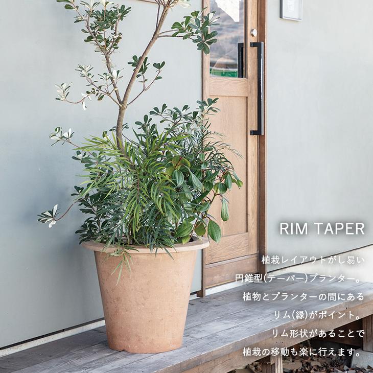 NUプランター リム テーパー Mサイズ GRC プランター 中型 深型 ガーデニング おしゃれ 屋外用 屋内用 植木鉢 トーシンコーポレーションの画像