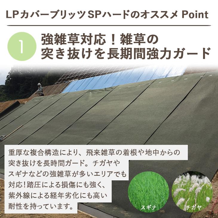 防草シート LPカバーブリッツSPハード 15年耐用 幅1m 30m巻き 不織布 