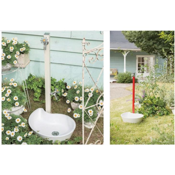 水受け ガーデンパン ドロップパン おしゃれ 立水栓 水栓柱 曲線 ナチュラル かわいい ホワイト 白 オンリーワンクラブ Tk3 Edpw エミオークガーデンyahoo 店 通販 Yahoo ショッピング