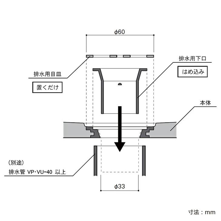水受け ガーデン パン プレーン ドロップ 立水栓 曲線 水鉢 ナチュラル
