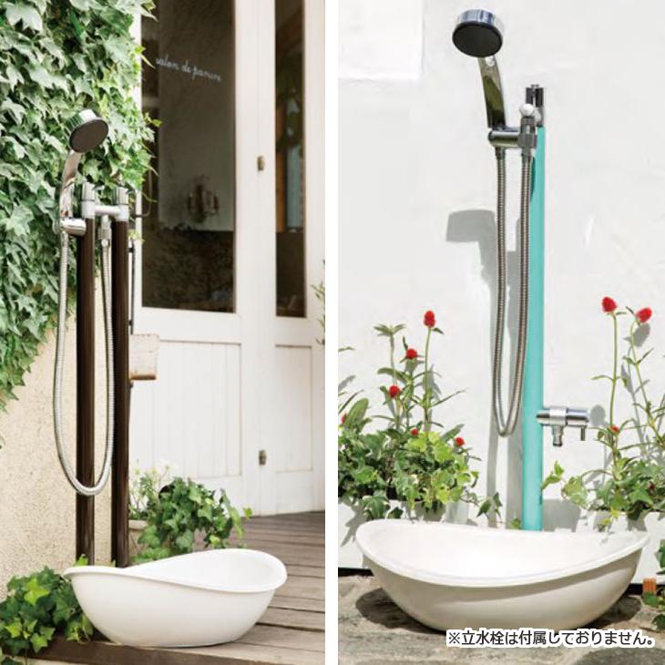 水受け ガーデンパン プレーンパン エリプス おしゃれ 楕円形 曲線 水鉢 ナチュラル シンプル かわいい ホワイト 白 洗い場 ペット オンリーワンクラブ TK3-EELW |  | 03