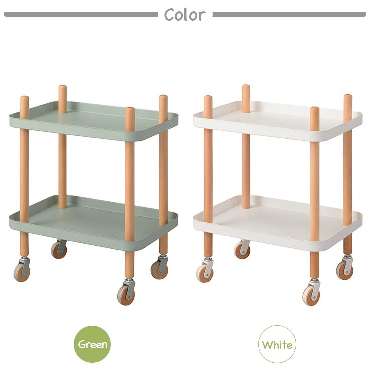 東谷 テーブル ワゴン 2D ラック PW-52GR PW-52WH 棚 2段 キャスター