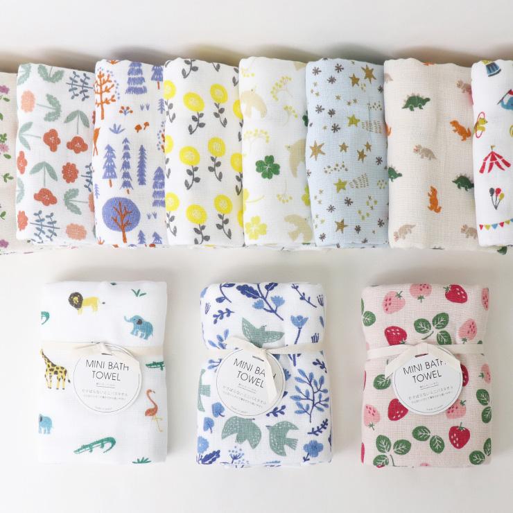 カーム バスタオル 小さめ ミニバスタオル 日本製 ガーゼ 薄手