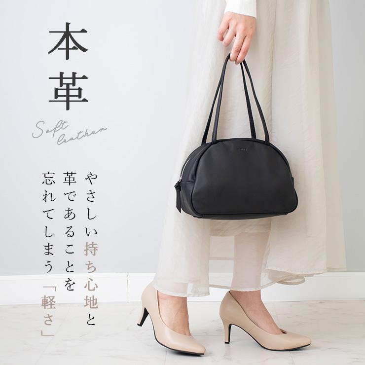 Folna ボストン バッグ 本革 ミニバッグ レディース トート 黒 小さめ