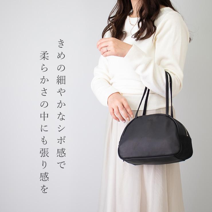 Folna ボストン バッグ 本革 ミニバッグ レディース トート 黒 小さめ