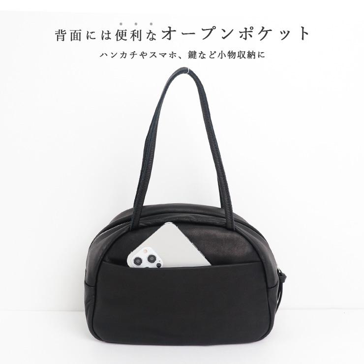 Folna ボストン バッグ 本革 ミニバッグ レディース トート 黒 小さめ