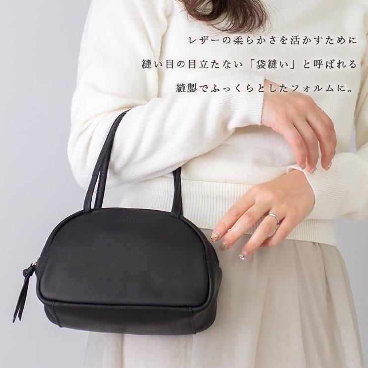 Folna ボストン バッグ 本革 ミニバッグ レディース トート 黒 小さめ