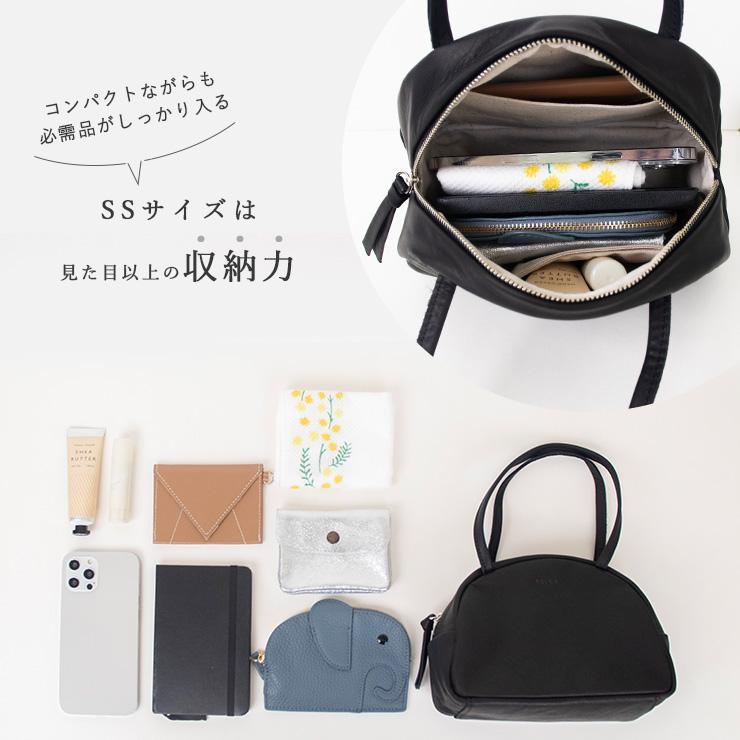 Folna ボストン バッグ 本革 ミニバッグ レディース トート 黒 小さめ