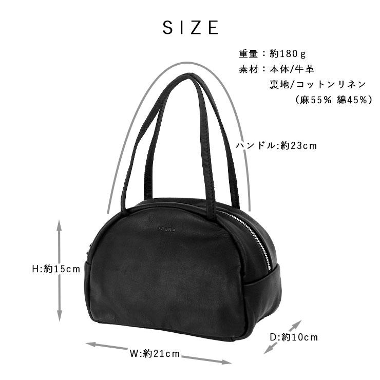 Folna ボストン バッグ 本革 ミニバッグ レディース トート 黒