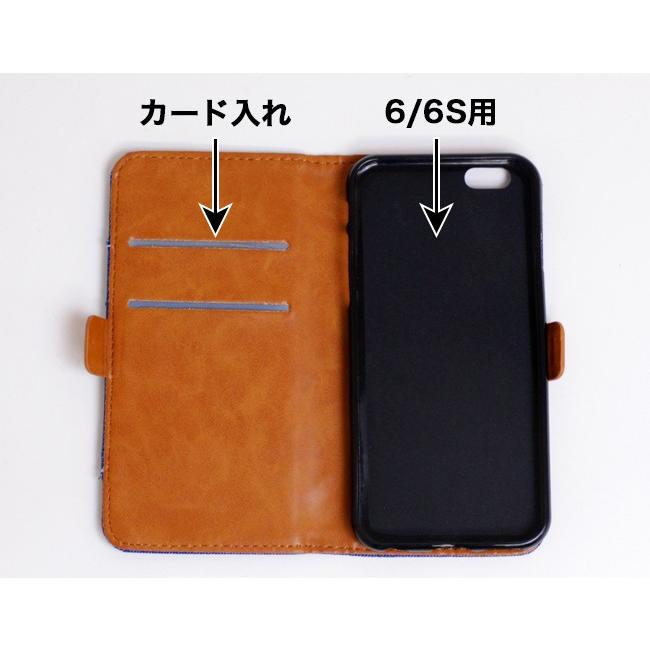 スマホケース デニム iPhoneケース iPhone 6ケース　手帳型 ブルー｜emishop-ya｜02