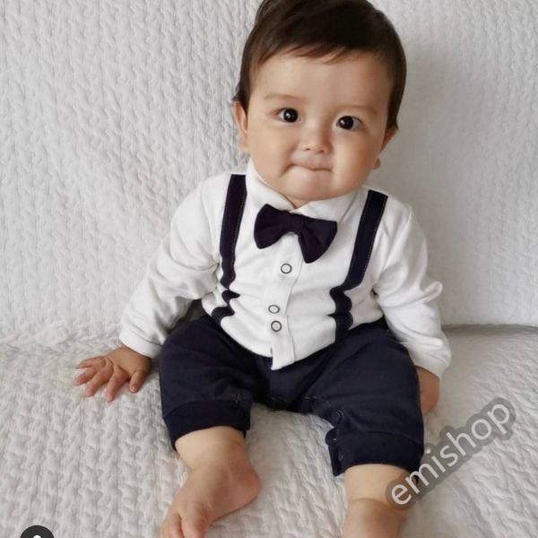 フォーマル ロンパース カバーオール ジャンプスーツ 前開き 長袖 赤ちゃん おしゃれ 記念撮影 男の子 春 夏 秋 冬 子供服 新生児 ベビー 蝶ネクタイ 60 70 80 Emi Blt814 えみショップ 通販 Yahoo ショッピング