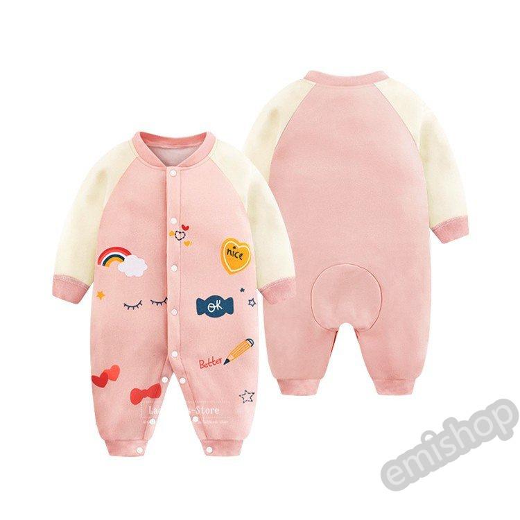 ベビー服 おしゃれ 韓国 ロンパース 80 長袖 カバーオール 新生児 裏起毛 厚手 ボディスーツ 赤ちゃん ベビーウェア 外出着 新品 海外並行輸入正規品