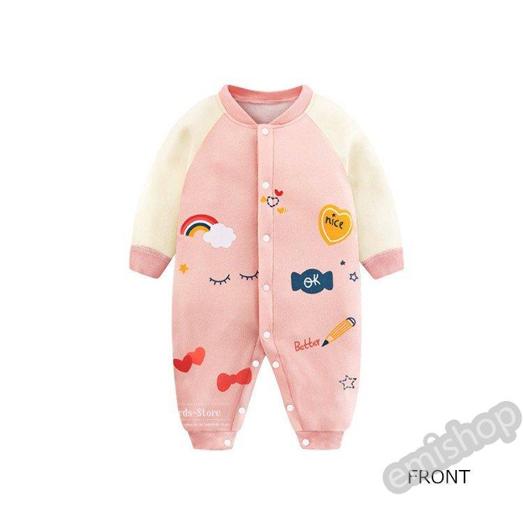 ベビー服 おしゃれ 韓国 ロンパース 80 長袖 カバーオール 新生児 裏起毛 厚手 ボディスーツ 赤ちゃん ベビーウェア 外出着 新品 海外並行輸入正規品