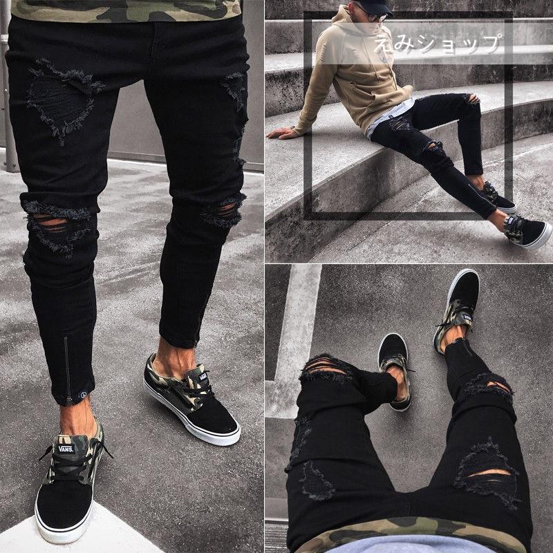 メンズジーンズ ダメージジーンズ スキニーデニム デニムパンツ メンズ スキニーデニムメンズ ジーンズメンズ大きいサイズ 大人気 微弾力 新着