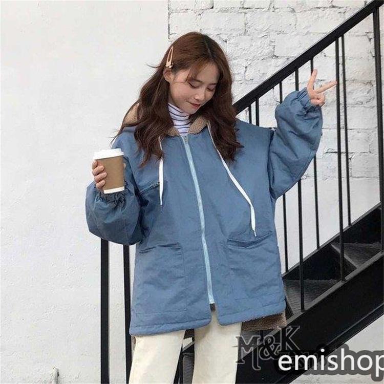 レディース アウター ウインドブレーカー パーカー スポーツ ジップアップ 大人可愛い 裏ボア フード付き 無地 長袖