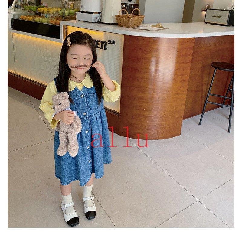 デニムワンピースキッズワンピースデニム子供服デニムワンピ秋女の子ワンピース膝丈ワンピースオール