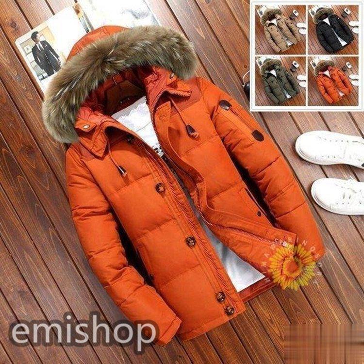 ダウンジャケット メンズファッション ファッション メンズ アウター フード付き マウンテンパーカー カジュアル中綿 コート厚手アウトドア コート厚手 アウトドア Emi 防寒スリム 冬 おしゃれ えみショップ 割引ファッション