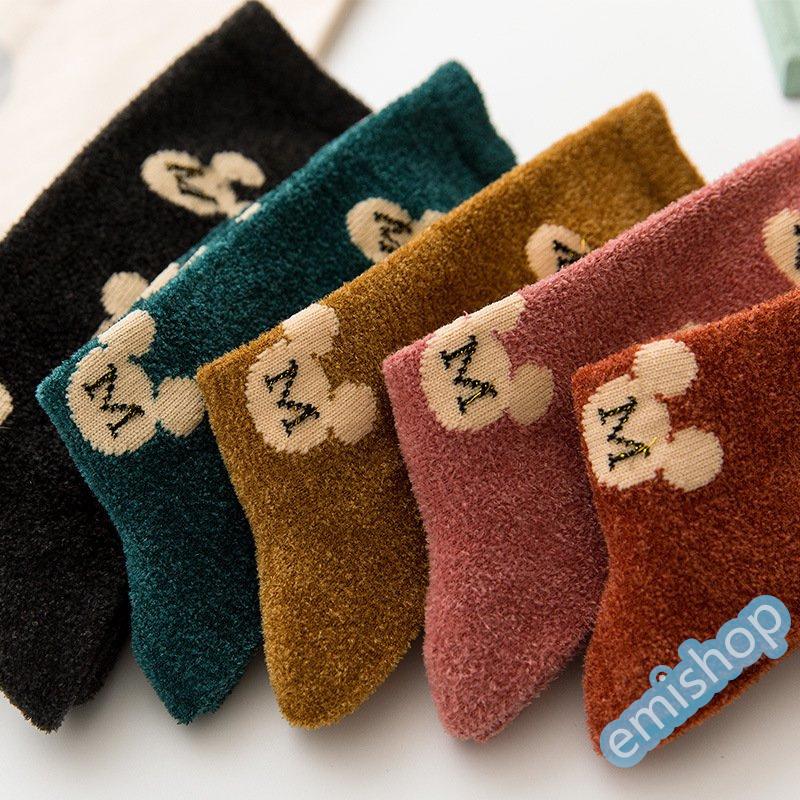 靴下子供ルームソックス もこもこ 厚手保温 ５足セット 秋冬 子供 キッズ 女の子暖かい防寒 ソックス 男の子 商店 靴下 就寝 睡眠用幼稚園人気