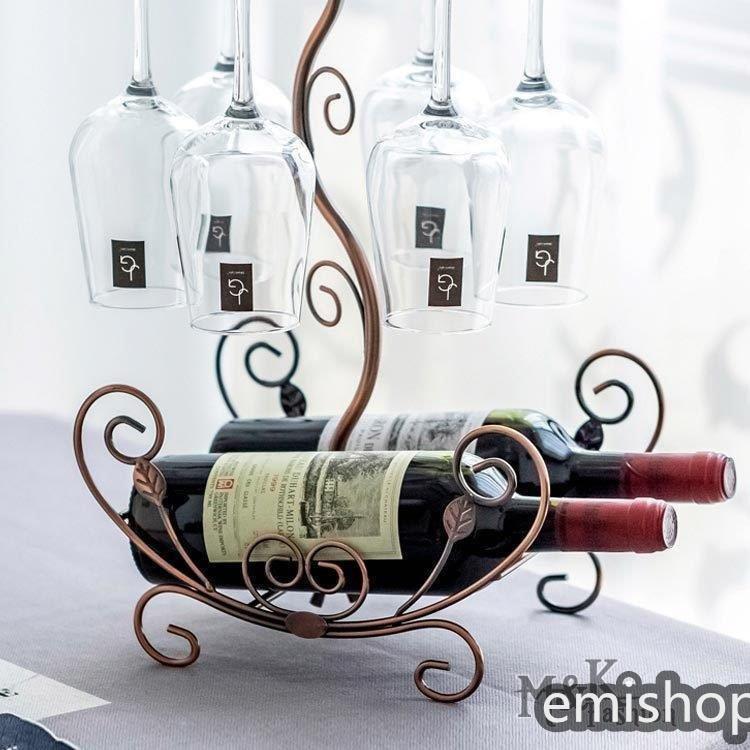 最高の品質の最高の品質のワインホルダー ワインラック ワイングラスハンガー 置く型 卓上 ワイングラスホルダー ワイン収納 金属ハンガー フック6個付き  おしゃれ インテリア キッチン収納、ラック