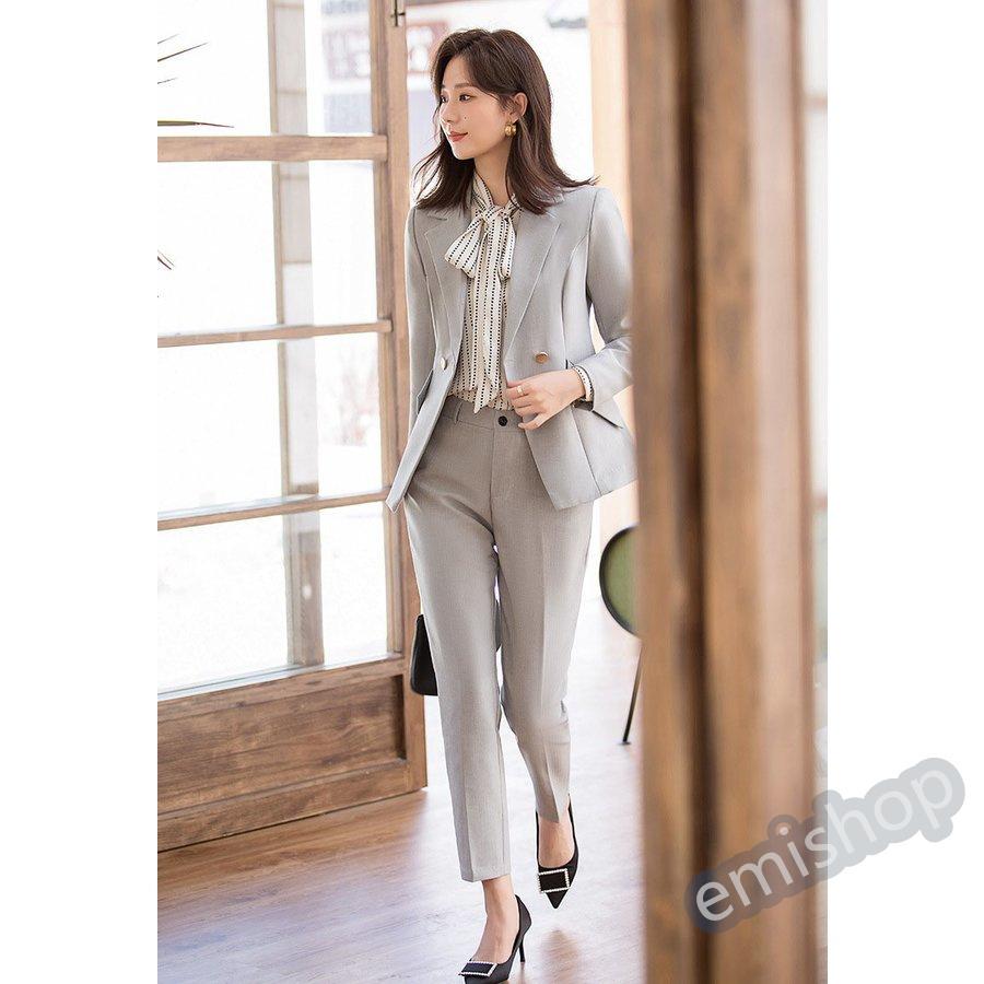 全3色/黒/赤/ベージュ パンツスーツ レディース 40代 50代 30代