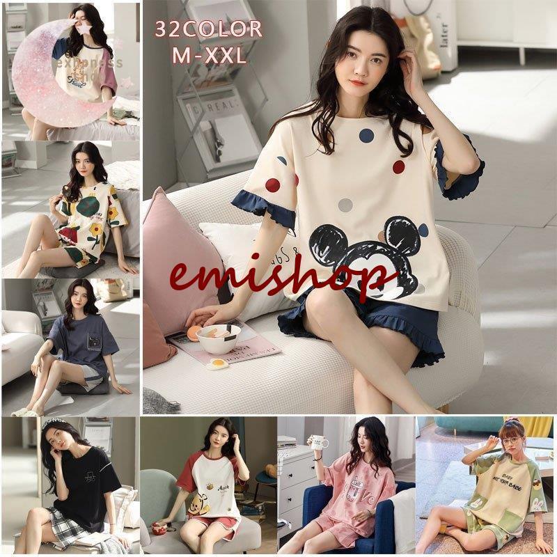 パジャマ レディース 2点セットルームウェア 綿 半袖 半ズボン 部屋着 上下セット パジャマ韓国風 女性 可愛い おしゃれ セットアップ 寝巻き 春 夏 秋着 3cedqqxiii Langmodep Net