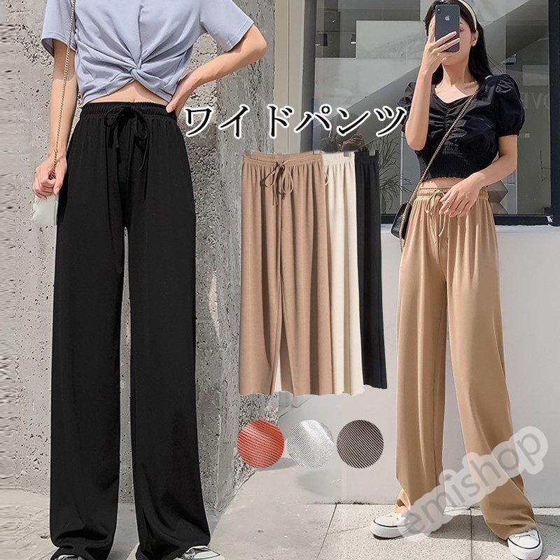 ワイドパンツ パンツ 春 夏 カーチョ パンツ ガウチョパンツ レディース ズボン ハイウエスト ウエストゴム 美脚 伸縮性 無地 高級感 秋 代 40代 50代 コーデ Xbot えみショップ 通販 Yahoo ショッピング