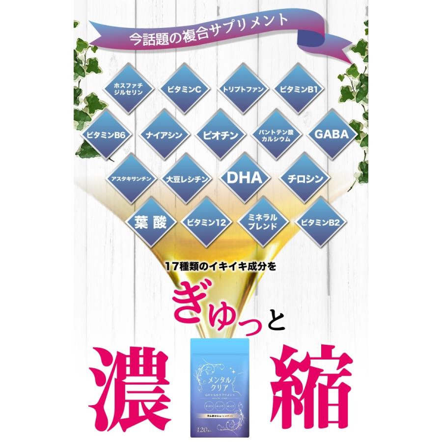 ヤフーデイリーランキング1位 セロトニン サプリ メンタルクリア1袋(30日分) DHA トリプトファン セロトニン サプリメント｜emiyoshi｜04