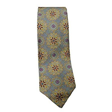 特別価格robert Seven Talbott Blue Emkshopの特別価格robert Gold Floral Medallion Tie好評