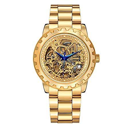 【新発売】 Skeleton Automatic, Watch Mens 特別価格BERNY Full Water好評販売中 Wristwatch Luxury Tone Gold 腕時計