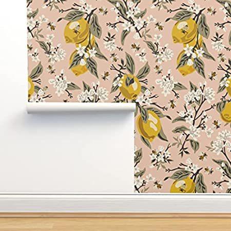 最終値下げ 特別価格peel Stick T好評販売中 Citrus Modern Yellow Blush Lemons Bees 2ft X 9ft Wallpaper 壁紙 Www Collectiviteslocales Fr