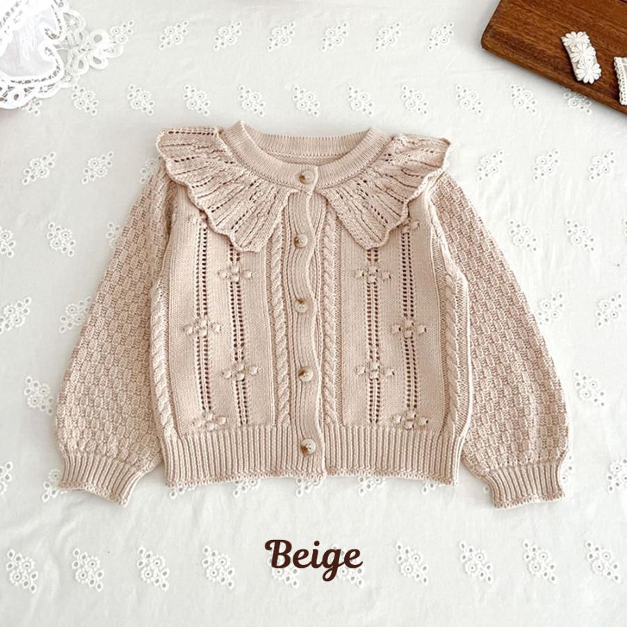 カーディガン ベビー 女の子 ベビー服 子供 春 秋 冬 羽織 ベージュ