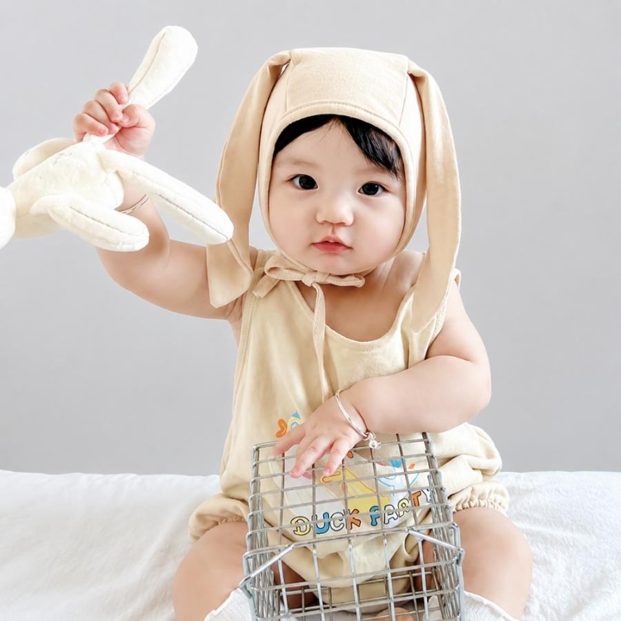 うさぎ帽子 ボンネット ウサギ帽子 うさ耳帽子 無地 ウサ耳 新生児