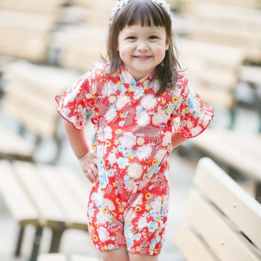 甚平 ベビー キッズ 男の子 女の子 ベビー甚平 ロンパース 甚平オール 