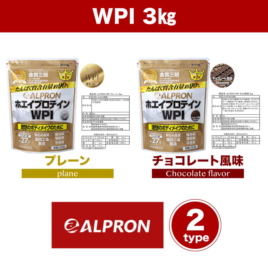 アルプロン プロテイン 3kg WPI ホエイプロテイン プレーン