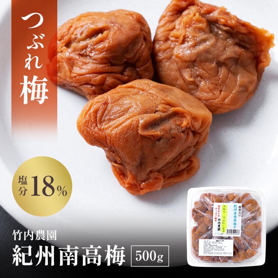 つぶれ梅 紀州南高梅 訳あり 竹内農園 500g 無添加 つぶれ梅干し 潰れ